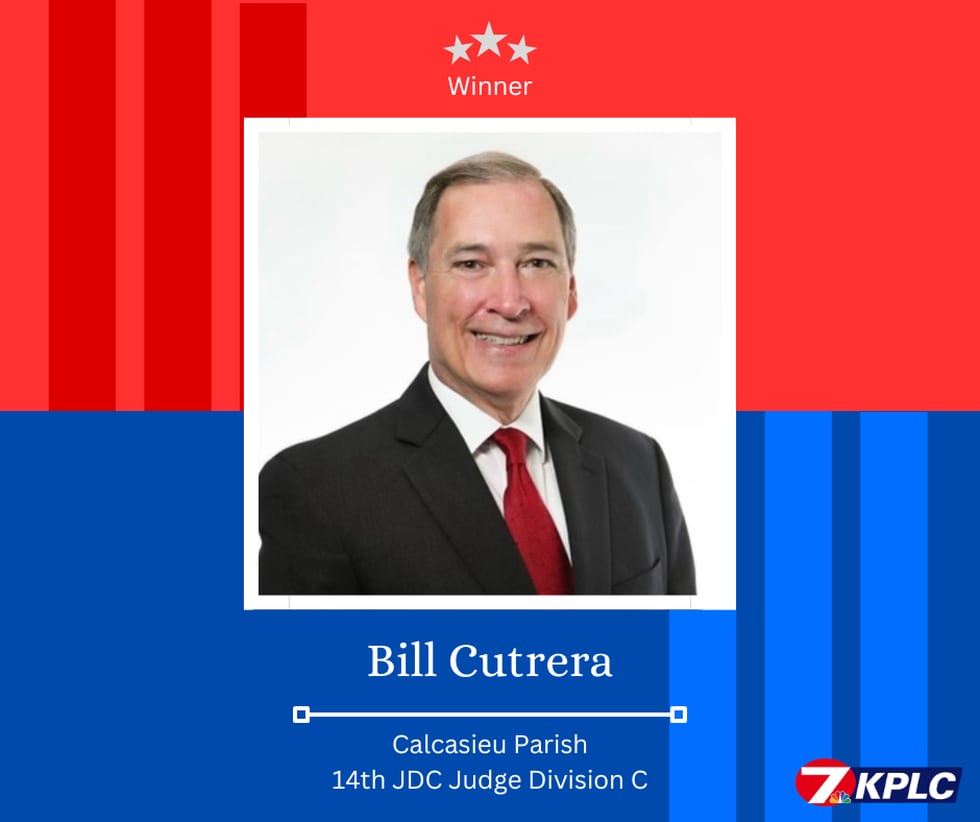 Bill Cutrera elected Calcasieu Parish family court judge in Judicial District 14.