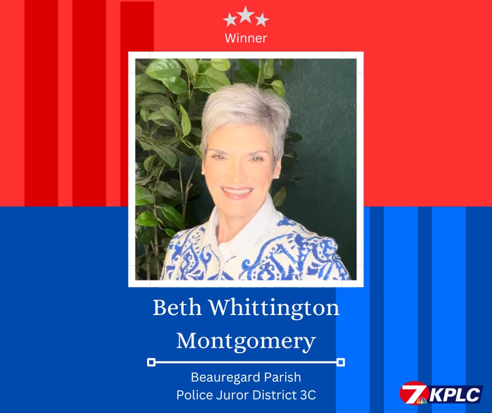 Beth Whittington Montgomery elected Beauregard Parish Police Juror District 3C.