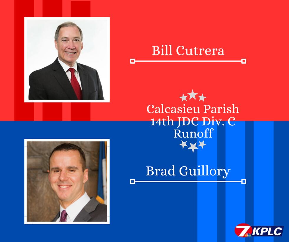 In the race for the 14th Judicial District Court Division C seat, Bill Cutrera and Brad...