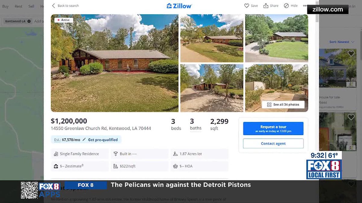 Tangipahoa Parish childhood home of Britney Spears hits market at $1.2 million