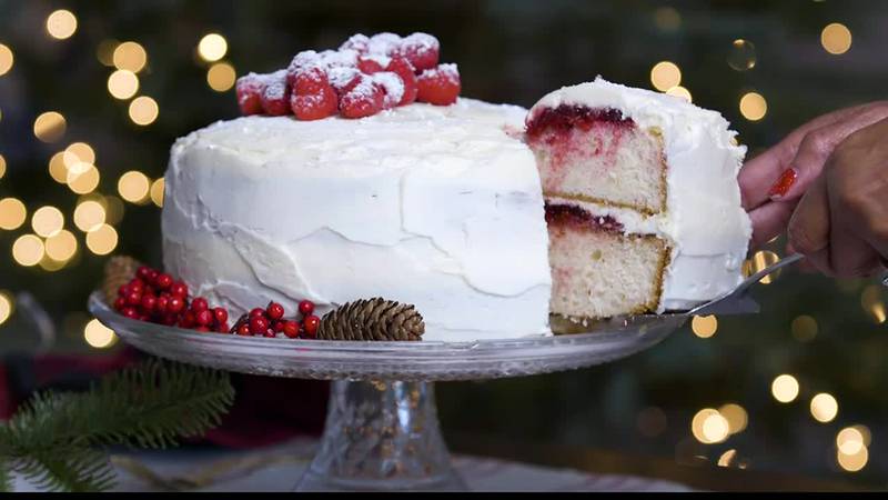 Holiday Kitchen White Chocolate Raspberry Cake