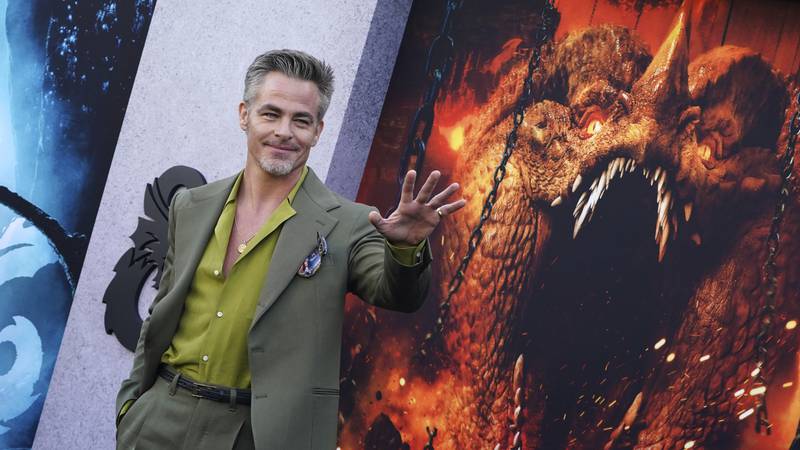 Actor Chris Pine arrives at the March 26 Los Angeles premiere of "Dungeons & Dragons: Honor...