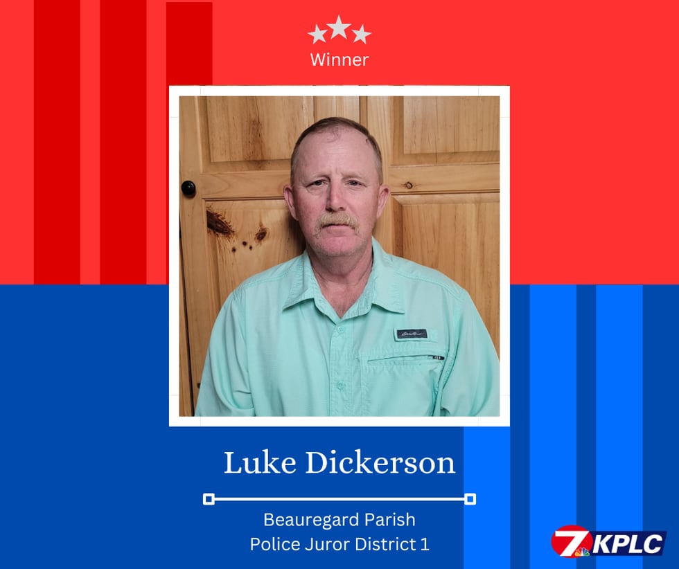 Luke Dickerson elected Beauregard Parish Police Juror District 1.