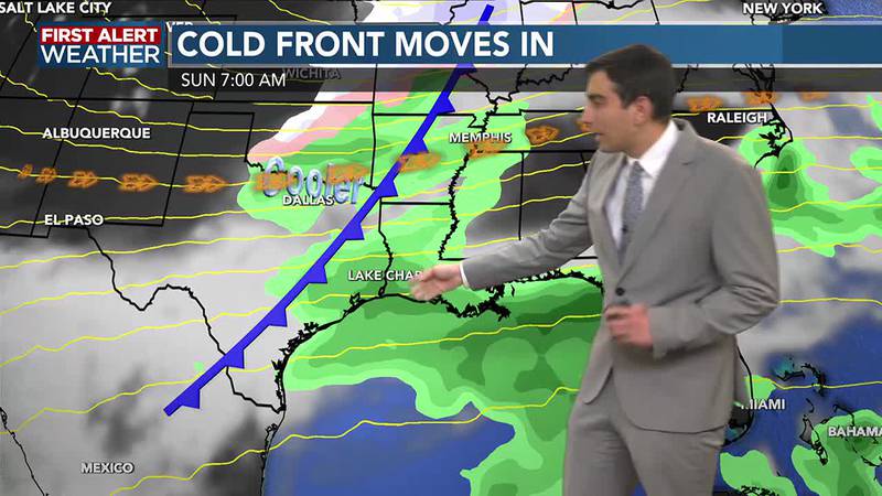 A nice Saturday is ahead before Sunday's front brings the next chance for rain.