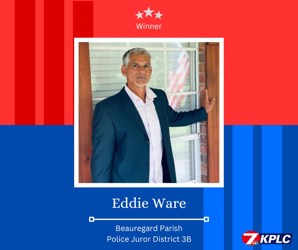 Eddie Ware elected Beauregard Parish Police Juror District 3B.